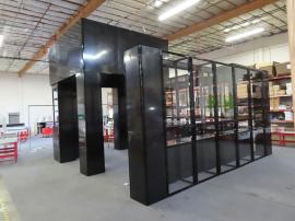 Custom Gravitee Island Exhibit with Black Powder-coating -- Staging Photo -- View 1